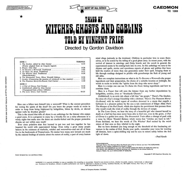 Tales Of Witches, Ghosts and Goblins Vinyl LP (Various)